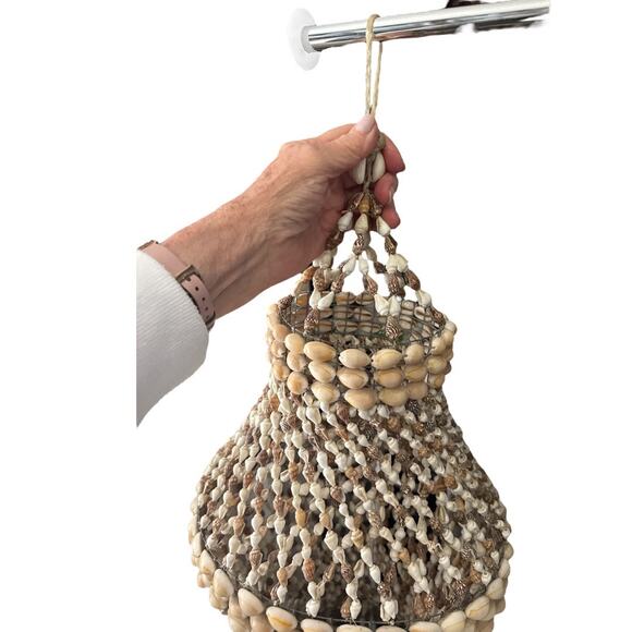 Vintage Boho Nassa Sea Shells Handmade Chandelier Lampshade 39” - Picture 9 of 10